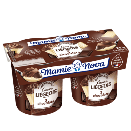 Mamie Nova - Packaging Cœur de liégeois Dessert 3 Chocolats