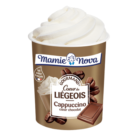Mamie Nova - Packaging Cœur de liégeois Dessert Cappuccino coeur Chocolat