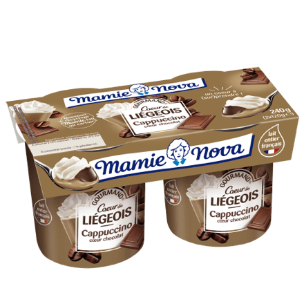 Mamie Nova - Packaging Cœur de liégeois Dessert Cappuccino coeur Chocolat