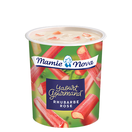 Mamie Nova - Packaging Yaourt Gourmand® aux fruits Rhubarbe Rose