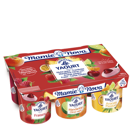 Mamie Nova - Packaging Yaourt Gourmand® aux fruits Panaché x6