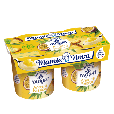 Mamie Nova - Packaging Yaourt Gourmand® aux fruits Ananas Passion