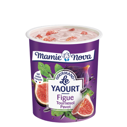 Mamie Nova - Packaging Yaourt Gourmand® aux fruits Figue Tournesol Pavot