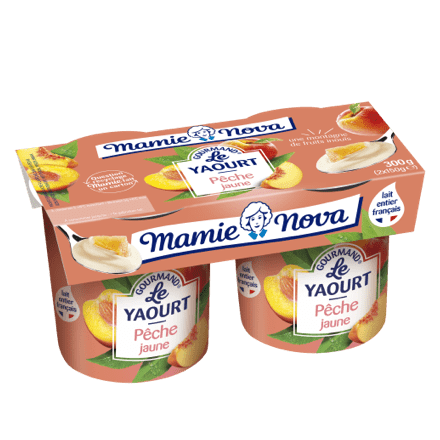 Mamie Nova - Packaging Yaourt Gourmand® aux fruits Pêche
