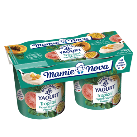 Mamie Nova - Packaging Yaourt Gourmand® aux fruits Tropical